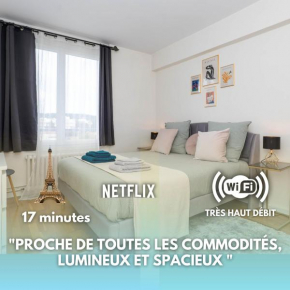 Appartement fonctionnel, balcon ,2 minutes gare ,17 minutes Paris